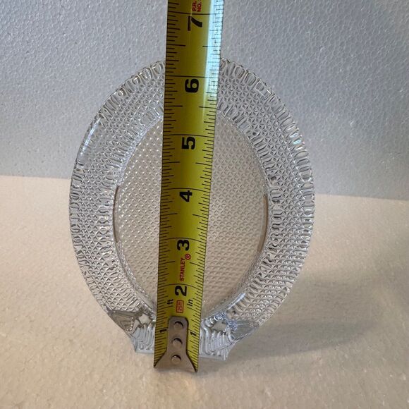 Clear Glass Oval Picture Frame Heavy Textured Self Standing Unmarked - Picture 7 of 8